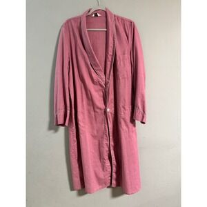 Vintage Pink Housecoat Women's M Button Front Cottagecore Lounge Retro 60s‎ 70s